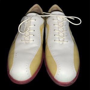 Womens Ecco Hydromax White Yellow Spikeless Golf Shoes Size EU 38   US 6-6.5